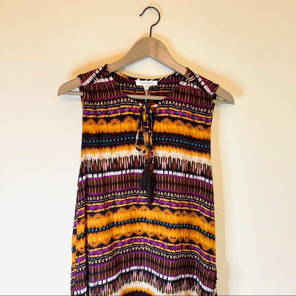 Beachlunchlounge Lou Lou Belted Multicolor Midi Dress Sz Medium NWT - Picture 4 of 12
